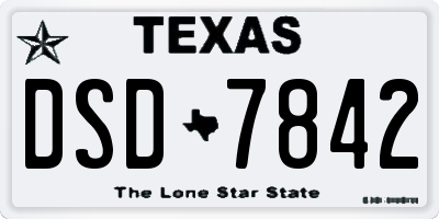 TX license plate DSD7842