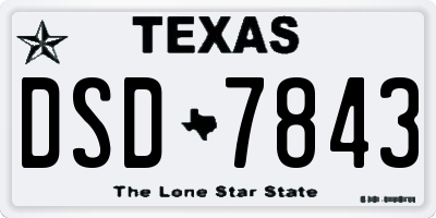 TX license plate DSD7843