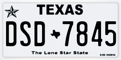 TX license plate DSD7845