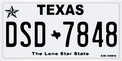 TX license plate DSD7848