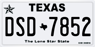 TX license plate DSD7852