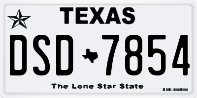 TX license plate DSD7854