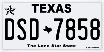 TX license plate DSD7858