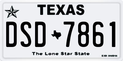 TX license plate DSD7861