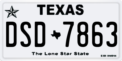 TX license plate DSD7863