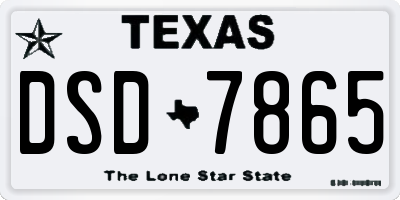 TX license plate DSD7865