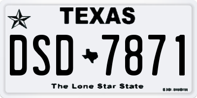 TX license plate DSD7871