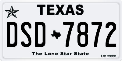 TX license plate DSD7872