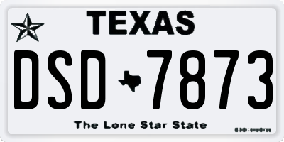 TX license plate DSD7873