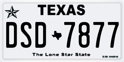 TX license plate DSD7877