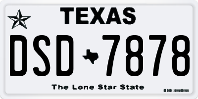 TX license plate DSD7878