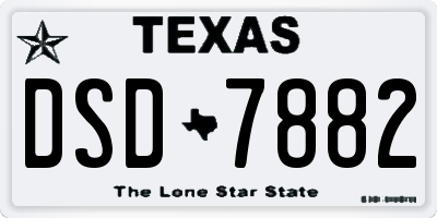 TX license plate DSD7882