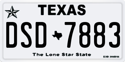 TX license plate DSD7883