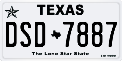 TX license plate DSD7887