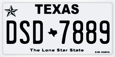 TX license plate DSD7889