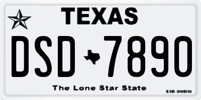 TX license plate DSD7890