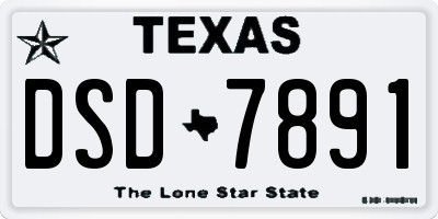 TX license plate DSD7891