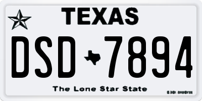 TX license plate DSD7894
