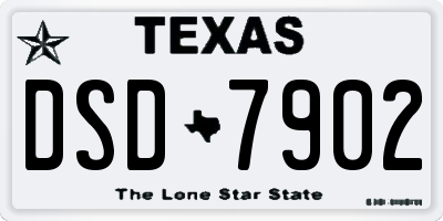 TX license plate DSD7902