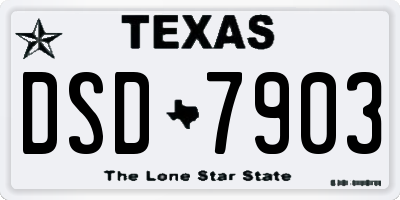TX license plate DSD7903