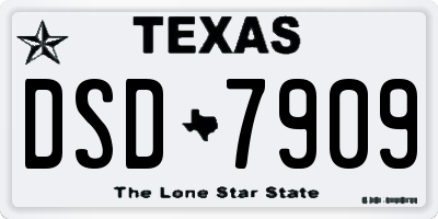 TX license plate DSD7909