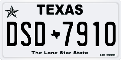 TX license plate DSD7910