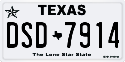 TX license plate DSD7914