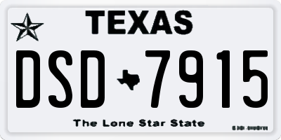 TX license plate DSD7915