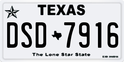TX license plate DSD7916