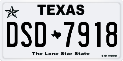 TX license plate DSD7918