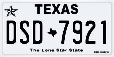 TX license plate DSD7921