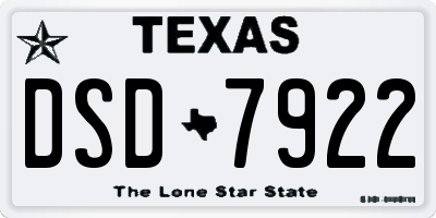 TX license plate DSD7922