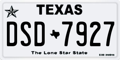 TX license plate DSD7927