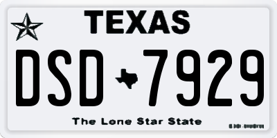 TX license plate DSD7929