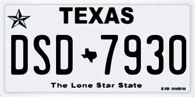 TX license plate DSD7930