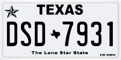 TX license plate DSD7931