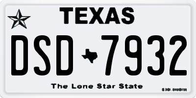 TX license plate DSD7932
