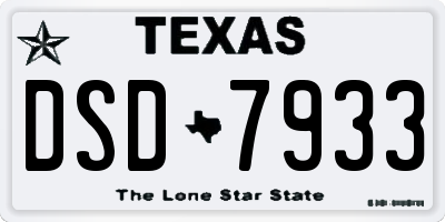 TX license plate DSD7933