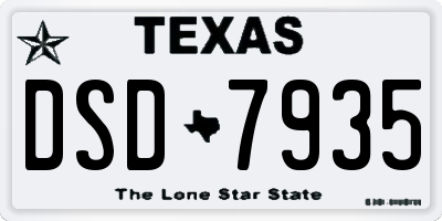 TX license plate DSD7935