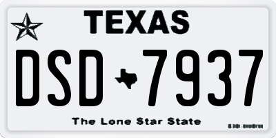 TX license plate DSD7937