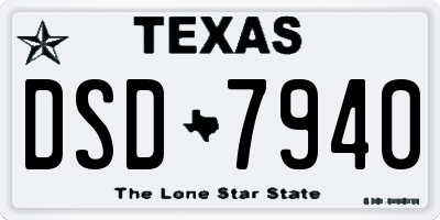 TX license plate DSD7940