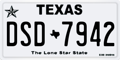 TX license plate DSD7942