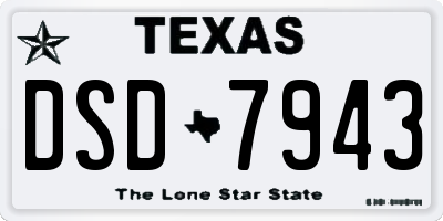 TX license plate DSD7943