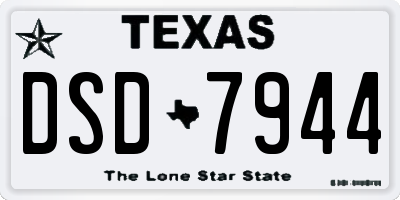 TX license plate DSD7944