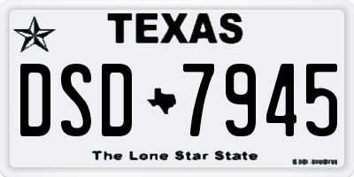 TX license plate DSD7945