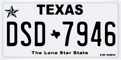 TX license plate DSD7946