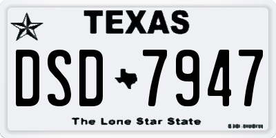 TX license plate DSD7947