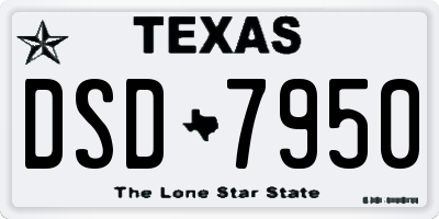 TX license plate DSD7950