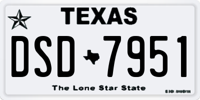 TX license plate DSD7951