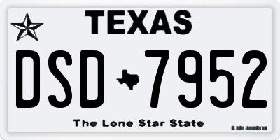 TX license plate DSD7952